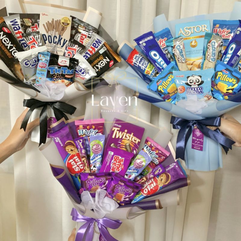 

Buket Snack Ready / Buket Snack / Snack Bouquet / Buket Snack Medium / Buket Wisuda / Bucket Snack Medium