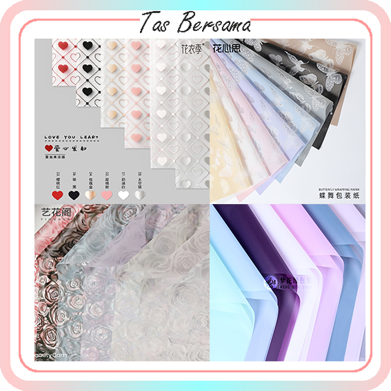 

Kertas Buket Transparan Motif Love Flower Wrapping Kertas Florist Flower Wrapping Paper KB 6195 - 6198
