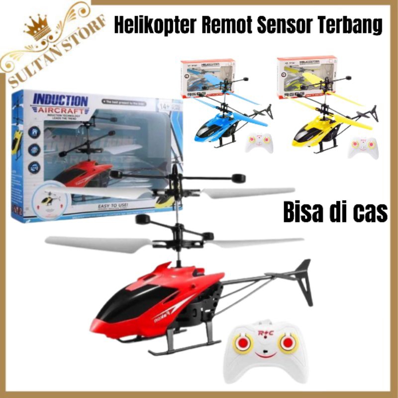 helikopter remote control sensor terbang bisa di cas murah