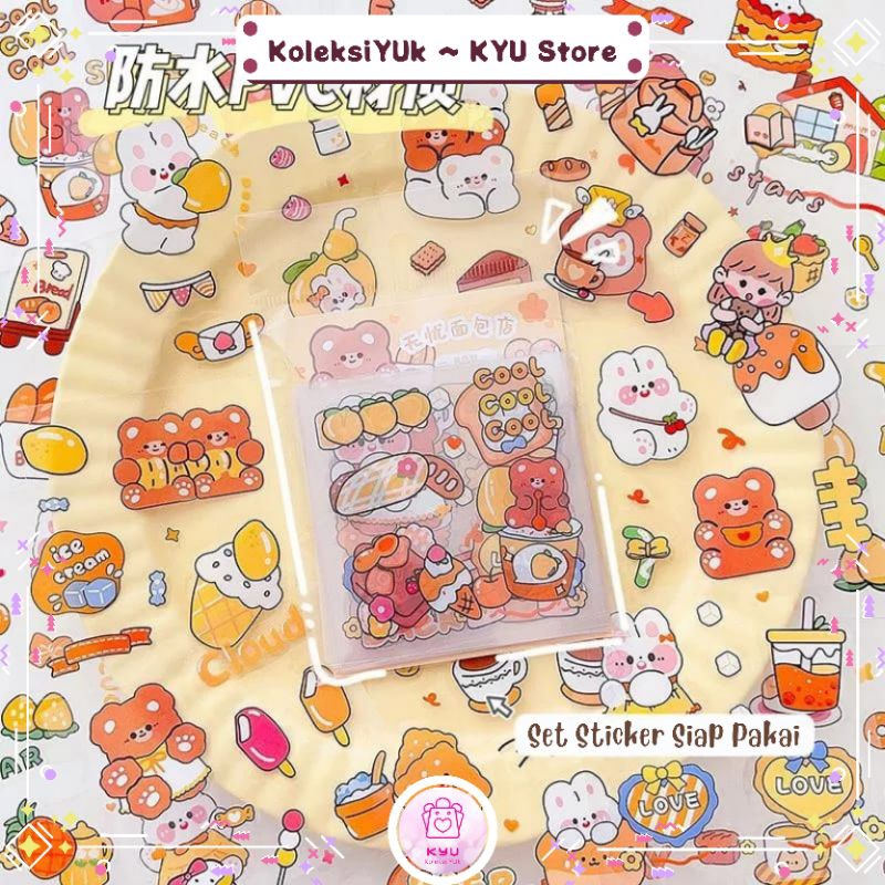 

[KYU A] 20/25 LEMBAR STICKER CUTIE SIAP PAKAI MOTIF KARTUN WATERPROOF