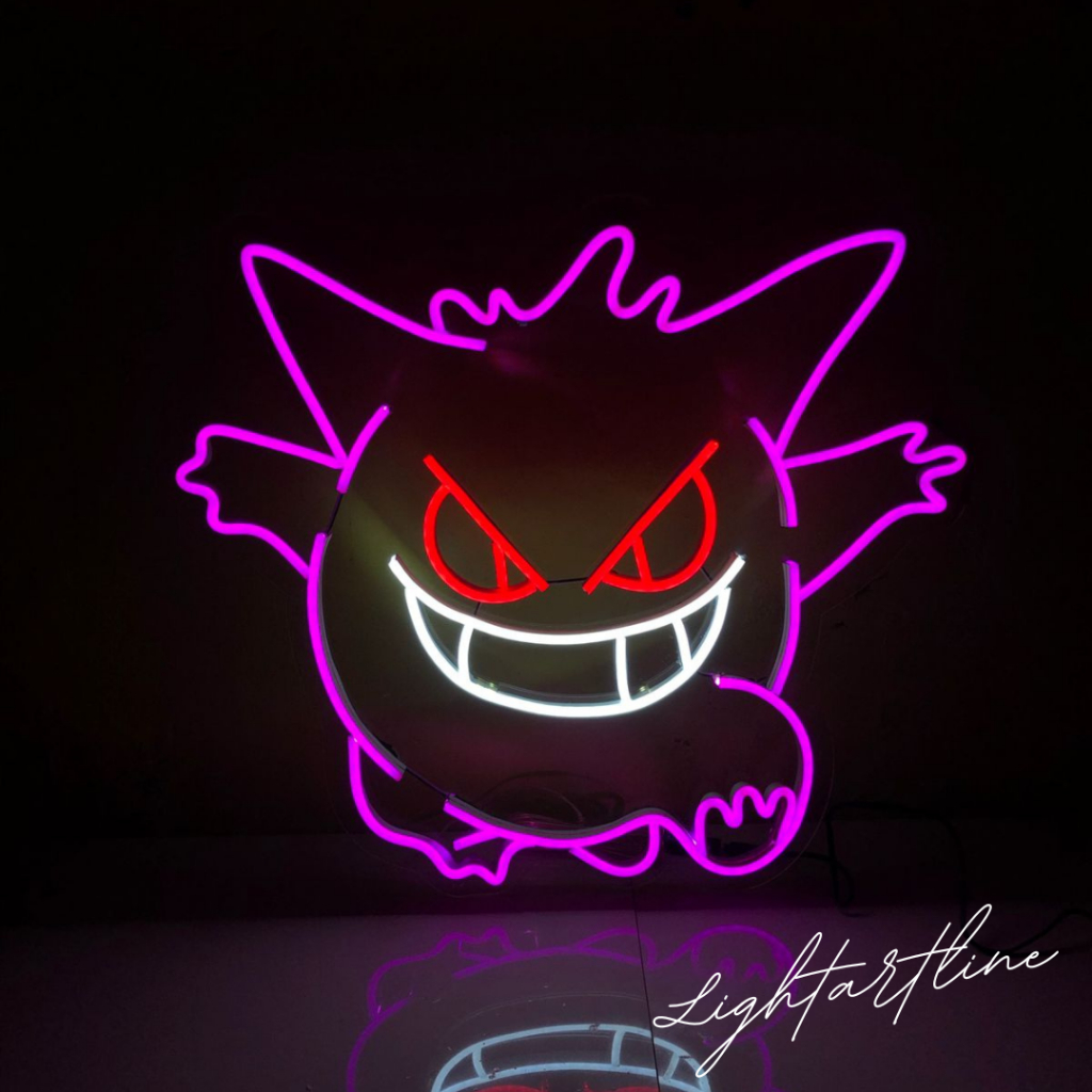 Neon Flex GENGAR - lampu GENGAR - Neon Sign dengan Logo GENGAR