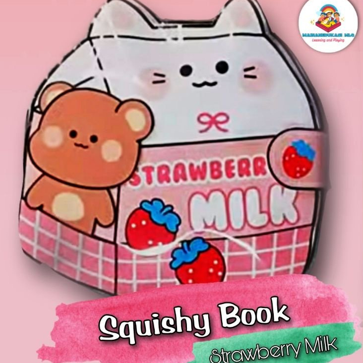 Paling Populer Toca Boca Squishy Book - Strawberry Milk Paper Doll Mainan Edukatif Anak BEST SELLER