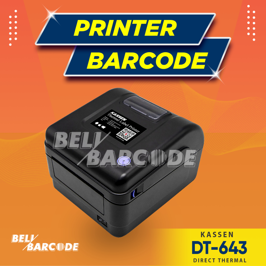 

KASSEN DT643 PRINTER BARCODE DIRECT THERMAL CETAK LABEL RESI 203 DPI USB BT