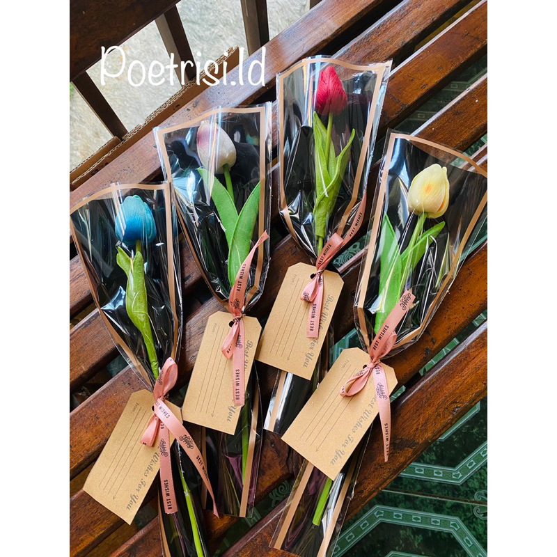 Tulip Single Bouqet/Buket Tulip satuan/Tulip artificial/Souvenir Hadiah