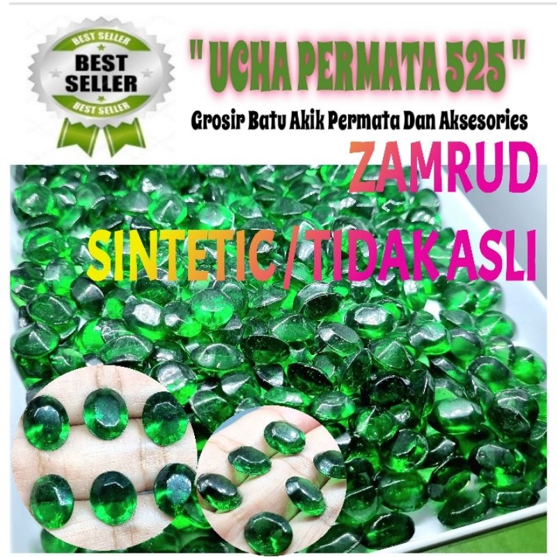 batu zamrud sintetic / batu akik permata zamrud sintetic tidak asli