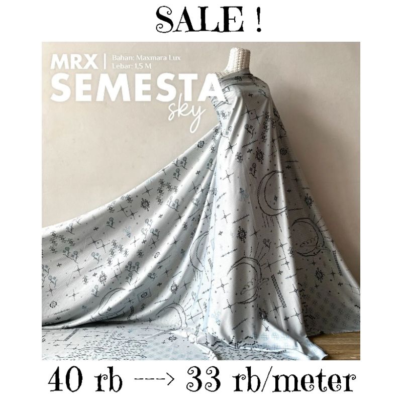 (HARGA 0,5m) KAIN SERAGAM LEBARAN COUPLE SEMESTA VANILLA HIJAB