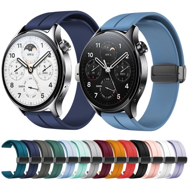 Strap Tali Rubber Silicone Magnetik Jam Tangan Huawei 3 Pro GT2 GT3 Xiaomi MI Watch Rubber 20mm 22mm