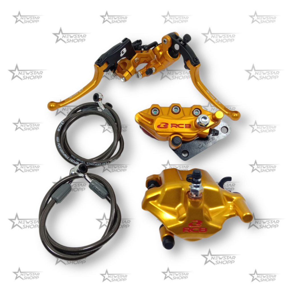 Master Rem RCB S1 14mm set Kanan Kiri Handle Kopling + Kaliper RCB Depan Belakang + Selang RCB Teflo