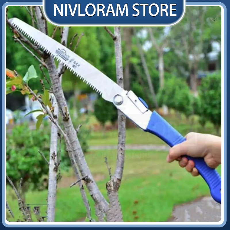 Gergaji Lipat Kayu Portable Genggam Jerman Super Tajam Bahan Baja Gergaji Pohon Gergaji Tangan Lipat