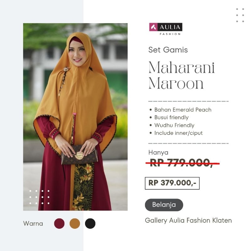 Set Gamis Premium Maharani Morning Blossom by Aulia Fashion