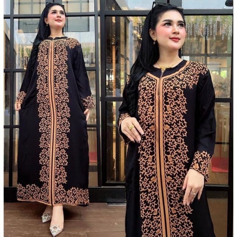 LONG DRESS ISTANBUL LENGAN PANJANG RESLETING DEPAN BUSUI ADEM MURAH|COD