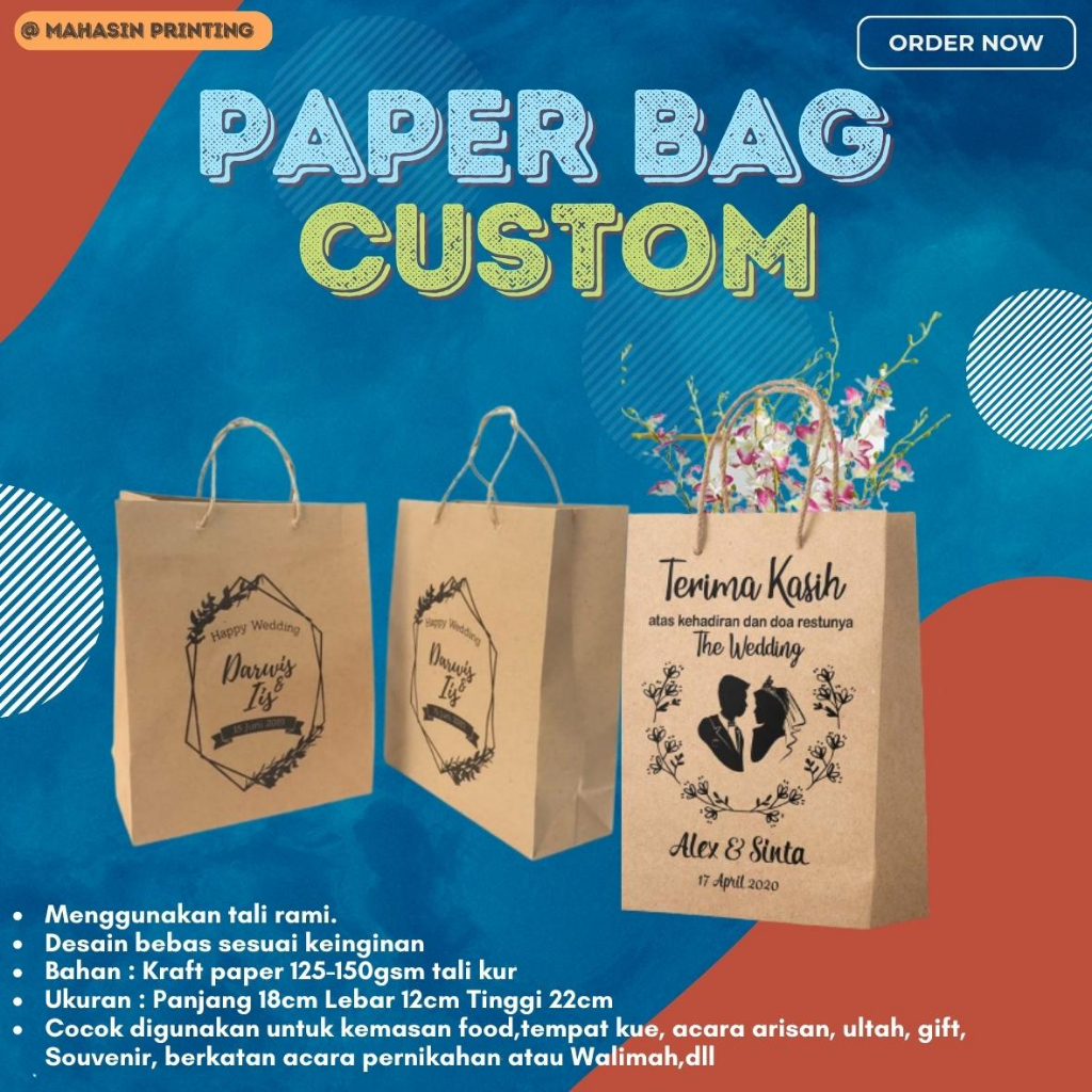 

Paper Bag Custom Desain /PAPER BAG WEDDING/PAPER BAG KHITAN DLL