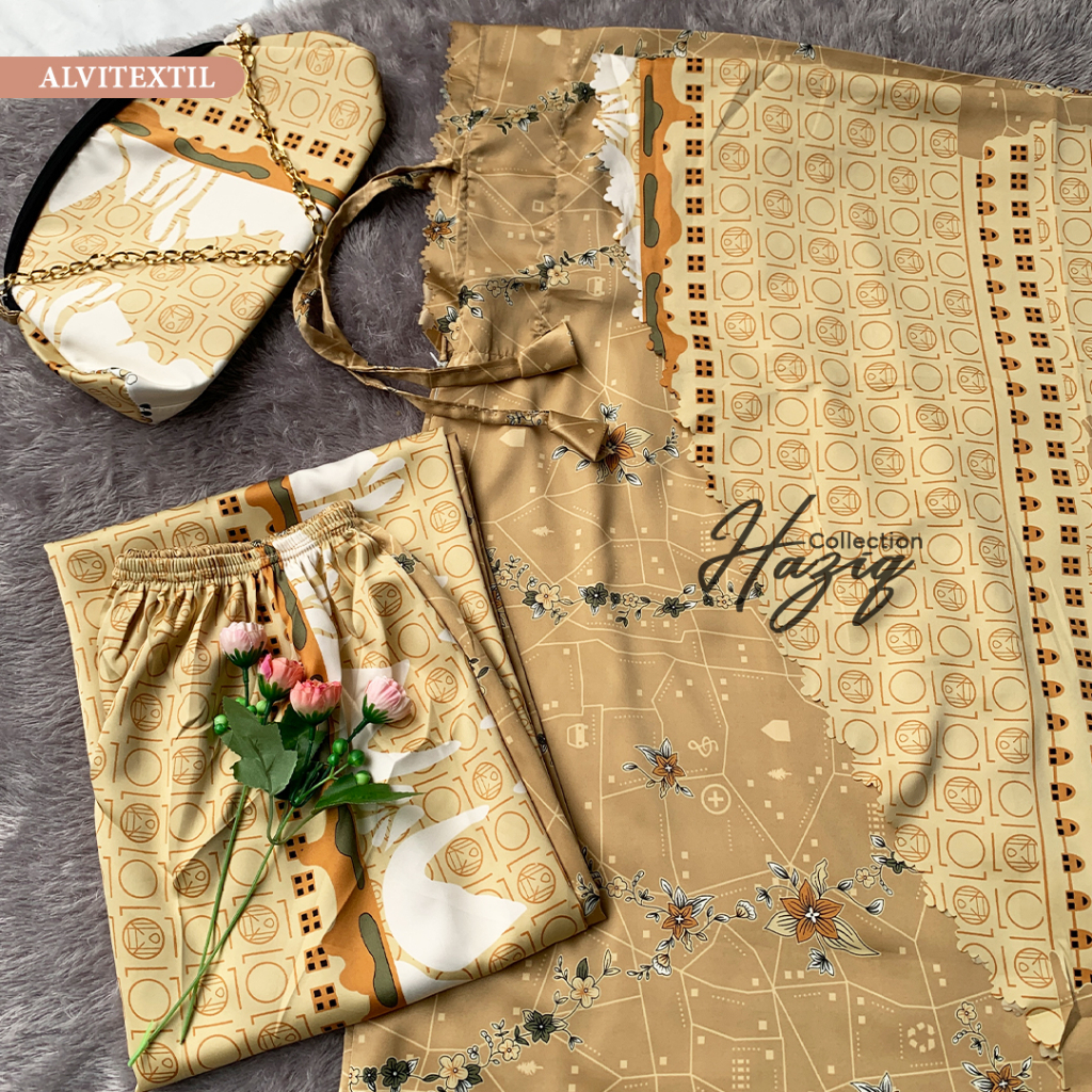 Mukena Dewasa Silk Dior Motif & Tas Premium Jumbo