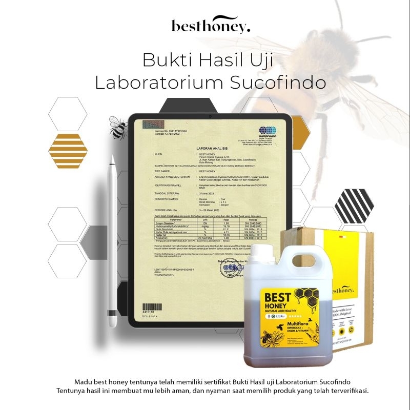 

Korzaln Best Honey Madu Asli Paket Bundling Madu Multiflora Original 1Kg Dan 500Gr