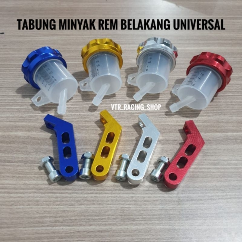 Tabung Minyak Rem Belakang + Breket CNC Kaki Miring Universal