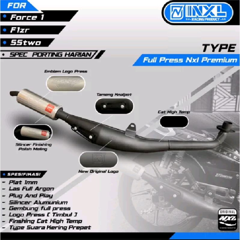 Knalpot F1zr Standar Racing NXL RACING Original Product Type Super Pro Slincer almunium copotan