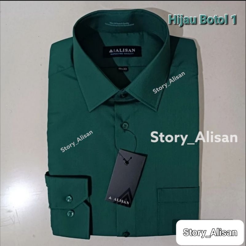 Kemeja ALISAN POLOS REGULER lengan panjang 100% ORIGINAL