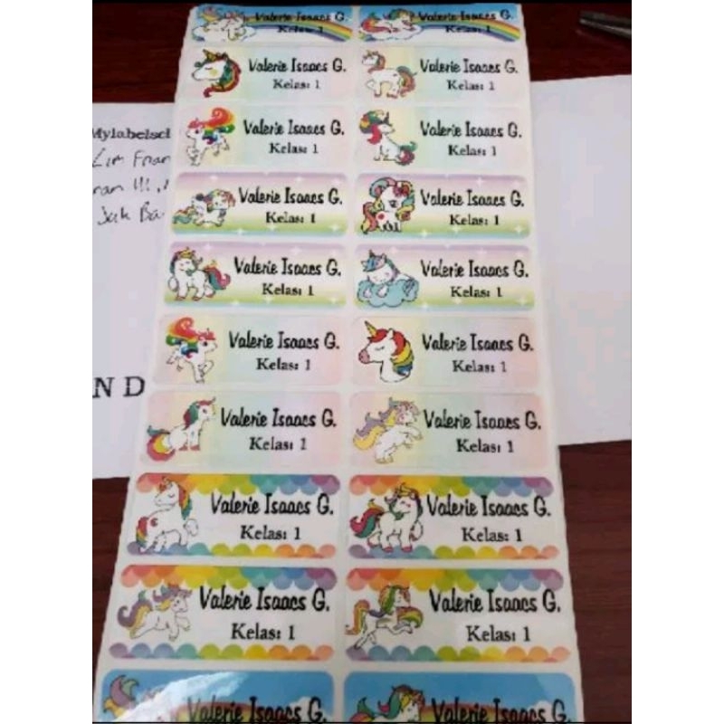 

Stiker Label Nama Unicorn