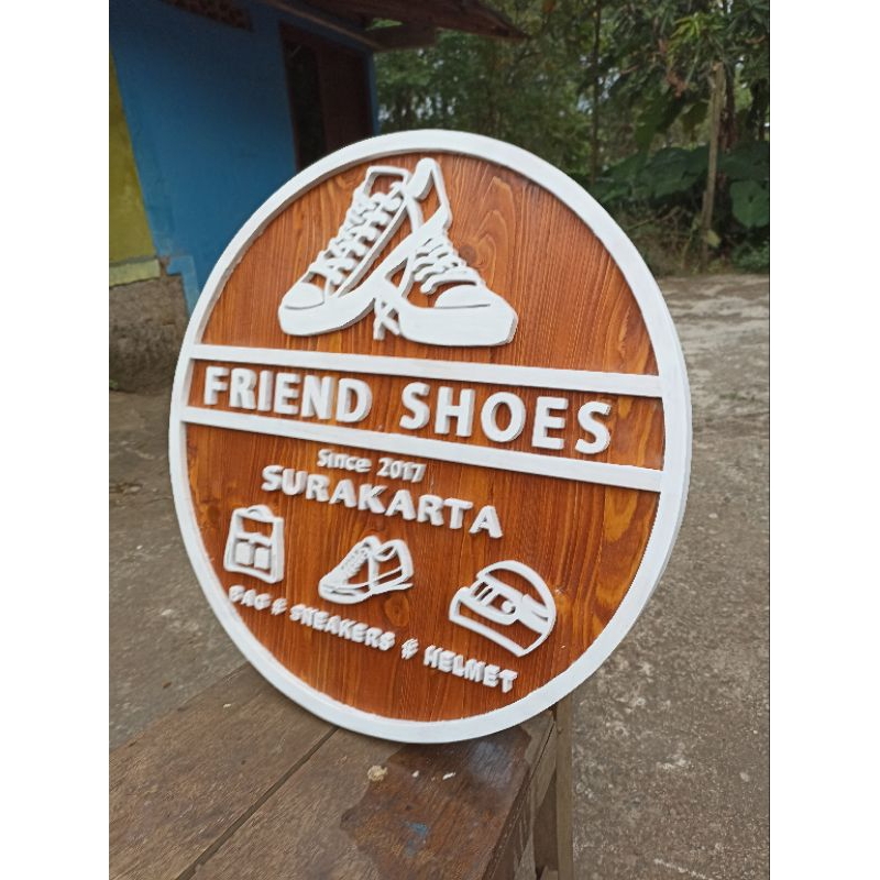 papan nama kayu rustic jati belanda