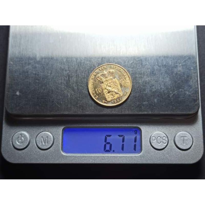 10 gulden willem emas 1886