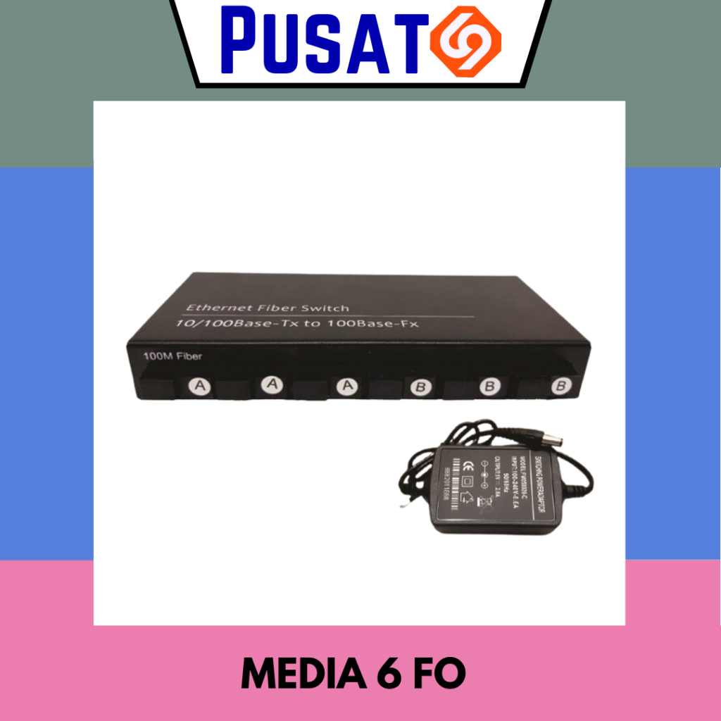 Media Converter 6 Port FO Switch Fiber Optic 6 Port SC 100 Mbps