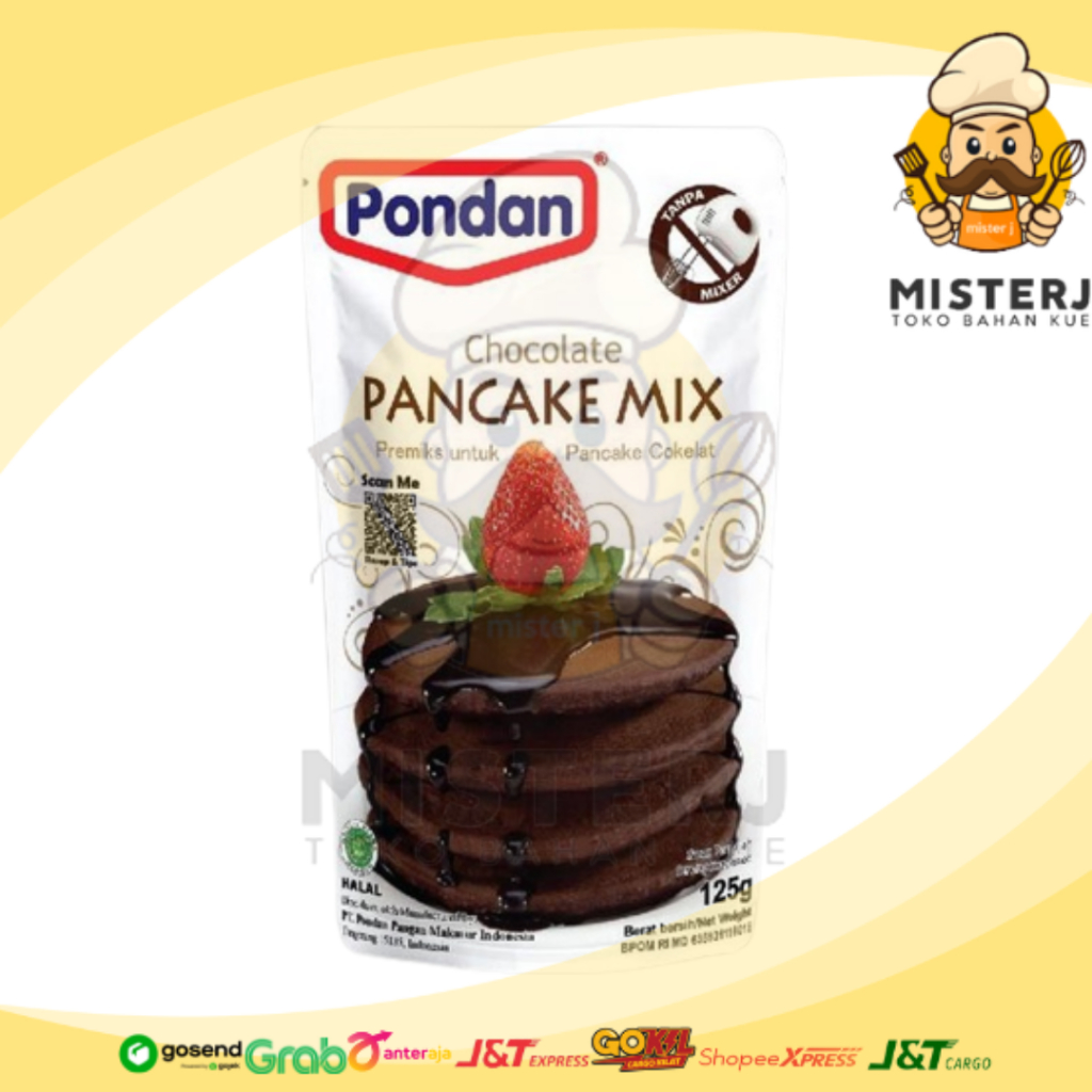 

Pondan Pancake Mix Chocolate | 125 Gram | Pondan Premiks Pancake Mix Rasa Coklat | Pouch