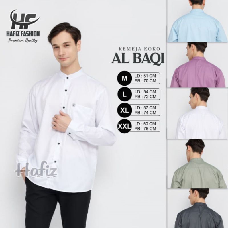kemeja pria shanghai basic polos panjang putih kemko kemeja koko pria kemko polos
