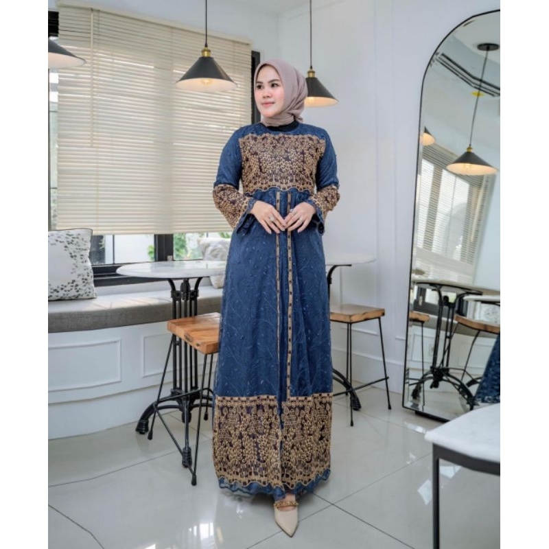 GAMIS MADHURI/gamis tile bordir premium/gamis kondangan/gamjs pesta/gamis mewah/fashion muslim wanit
