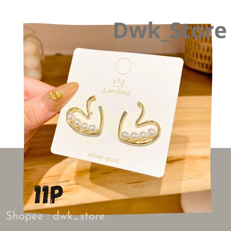 Anting Hati / Anting Love / Anting Mutiara Hati Korea / Anting Hati Emas / Anting Tusuk / Anting Pes