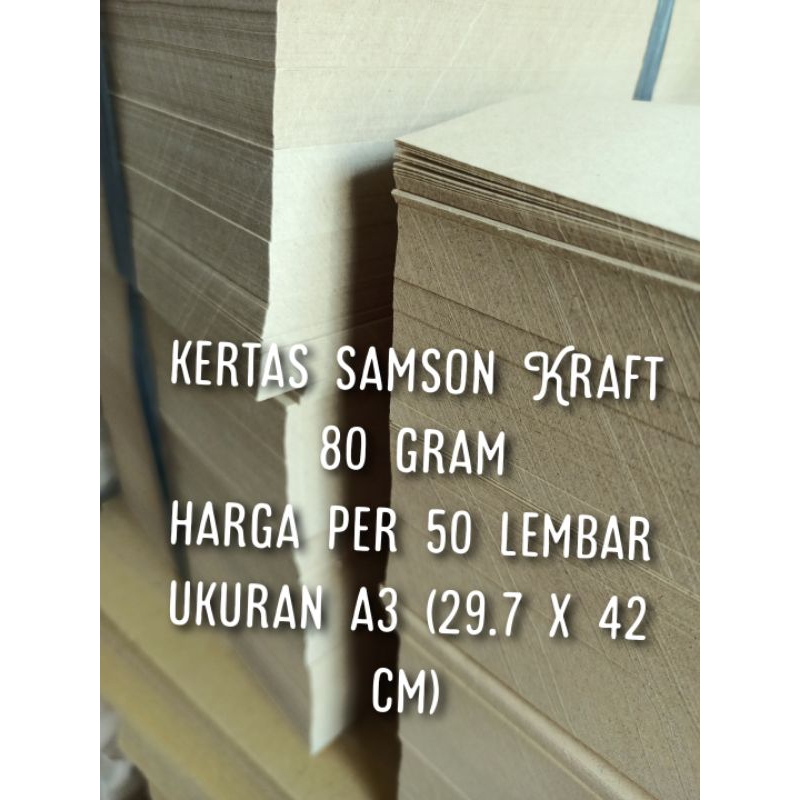 

( isi 50) kertas samson kraft 80 gr ukuran a3 29,7 x 42 cm warna agak kuning cream