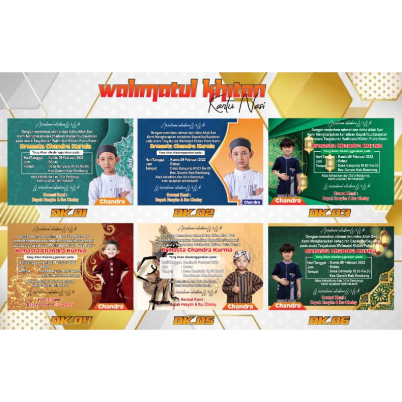 Undangan khitan  kartu nasi khitan