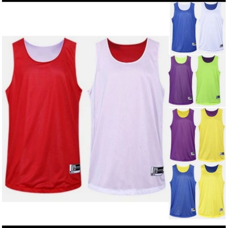 Atasan Jersey  BASKET POLOS-Reversible/Bolak-balik-Pria/Wanita