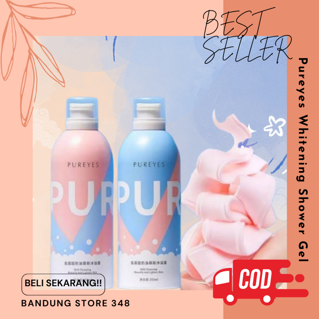 Musashi Pureyes Whitening Shower Gel/Milk Cleansing Foam/Sabun Pemutih Badan Korean Original 350ml