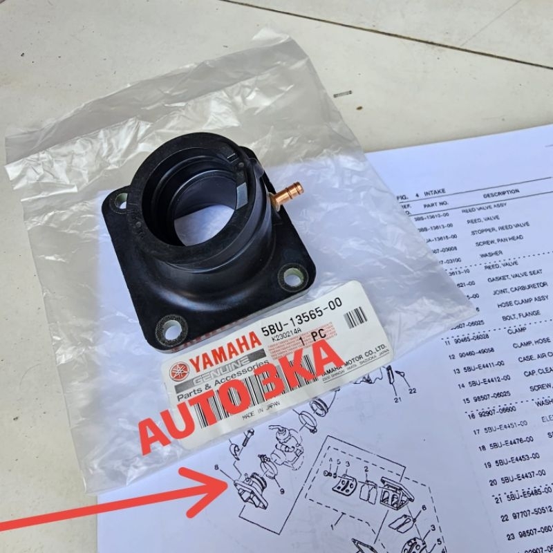 INTAKE MANIFOLD Y125Z 125Z ORI ORIGINAL 5BU-13565-00