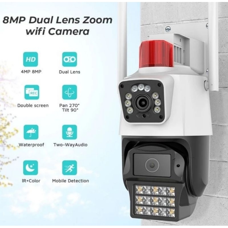 IP Camera Outdoor Wireless CCTV PTZ UItra HD XMEYE ICSEEDual Lens 8MP