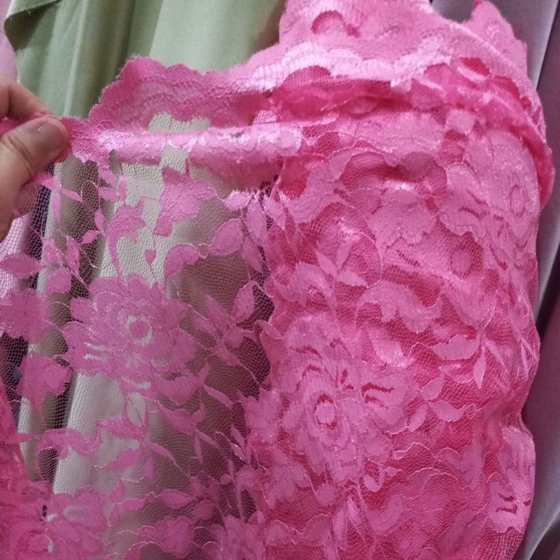 murahh bahan kain brokat pink halus -50cm