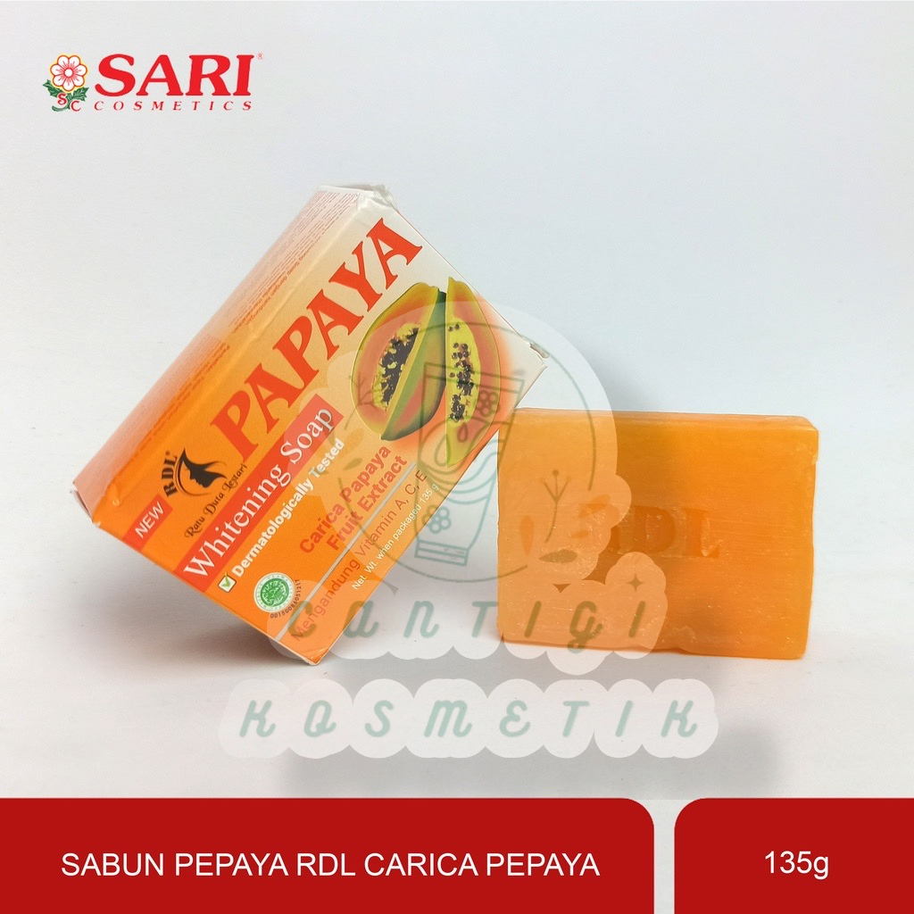 Sari Cosmetics - Sabun Papaya RDL Original extract Carica pepaya whitening BPOM 135gr
