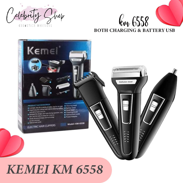 Kemei KM-6558 Alat Cukur kumis Electric Hair Clipper Cukur Kumis Dan Jenggot
