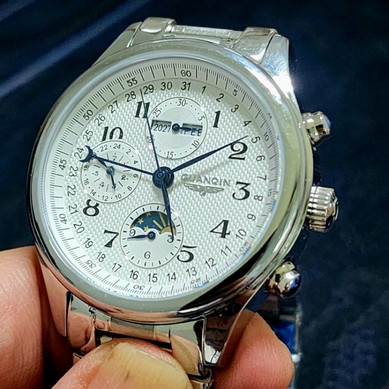 Jam tangan GUANQIN Automatic Calendar Moonphase ORIGINAL