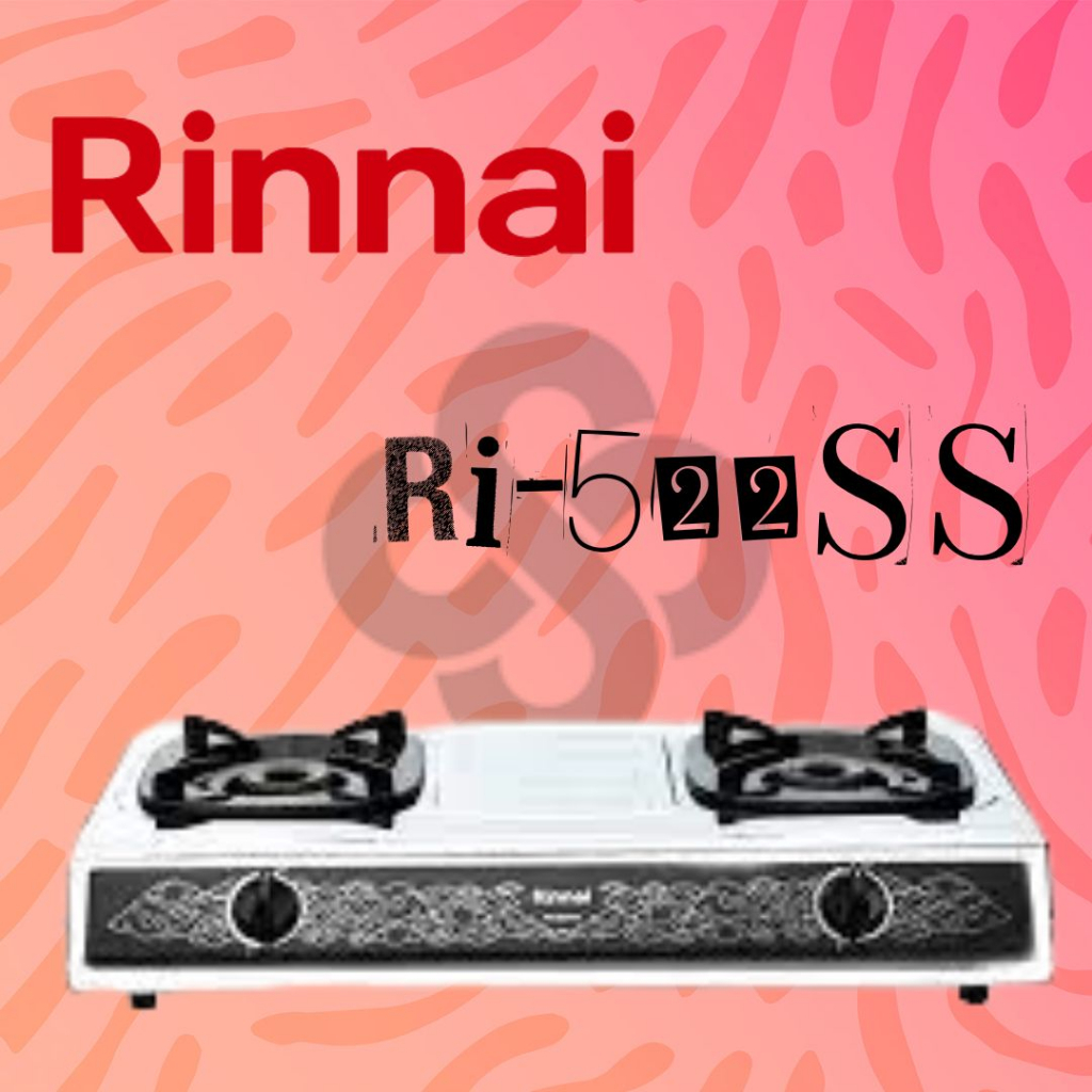 RINNAI Kompor Gas 2 Tungku Batik Stainless RI-522SS