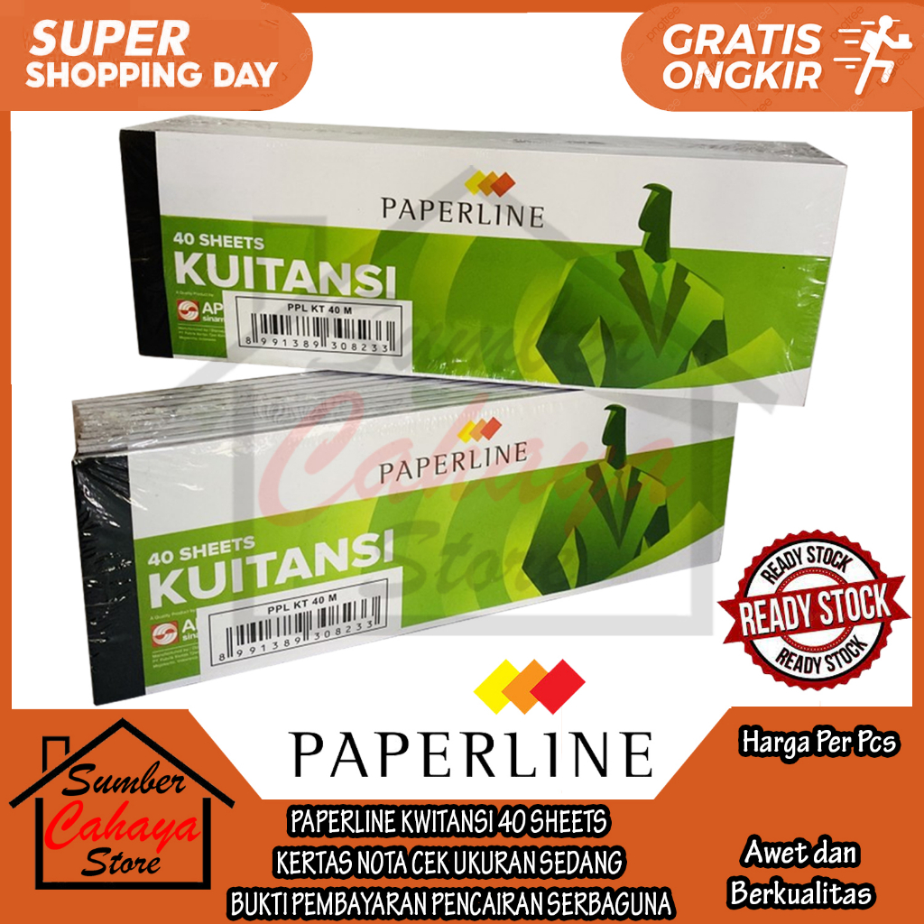 

Buku Kwitansi Peperline Kertas Bukti Transaksi Pembayaran Kuitansi Kecil Tanggung Tunai Non Cash Tunay Bayar Nota Sedang 40 Lembar Lembaran Nominal Kantor Bank Toko Paper Line Hijau Kuning Struk Setruk Bon Resi Pembelian DIK Kuwitansi Administrasi Sidu