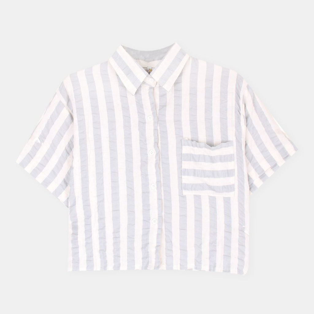 Number 61 Kemeja Wanita Amelie Pocket Stripe Shirt