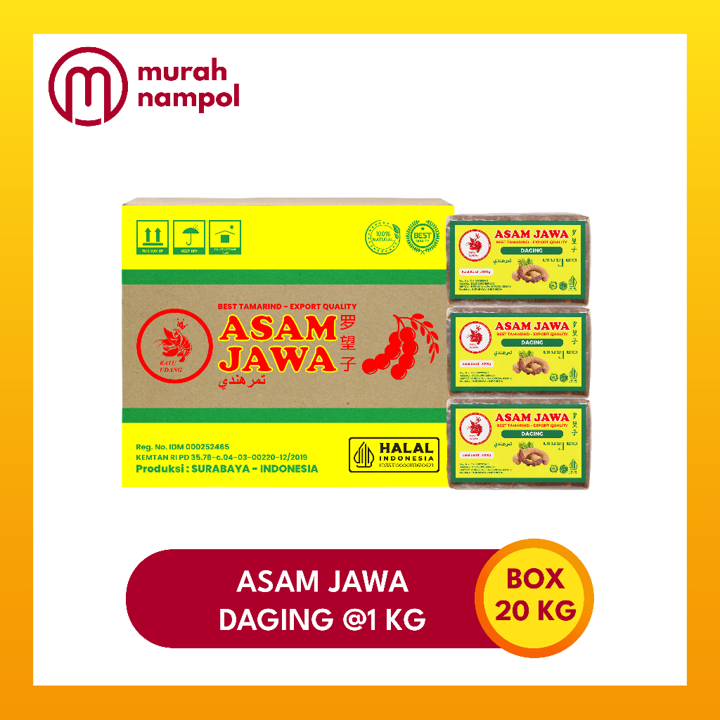 

Asam Jawa Daging 1 box isi 20 @1kg "Cap Ratu Udang