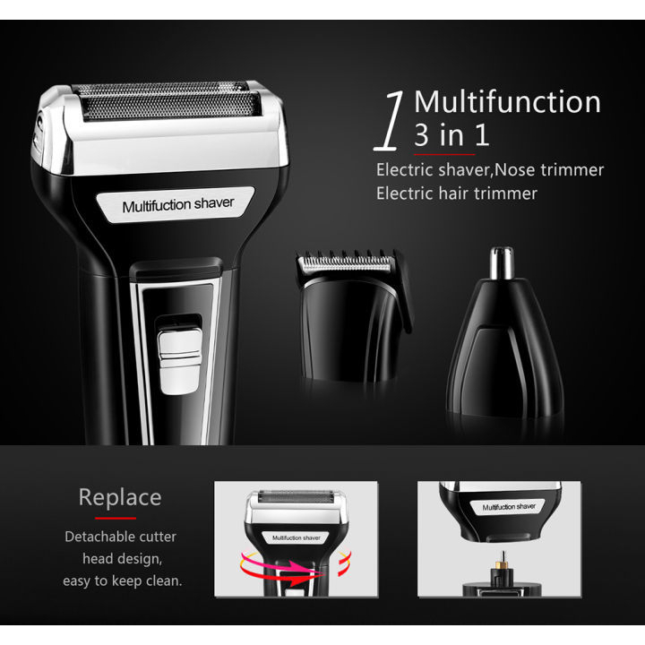 Alat Cukur Kemei KM-6558 Hair Clipper Shaver Trimmer Wireless Reachrageable Portable Alat Mesin Cukur Kumis Jenggot 3IN1