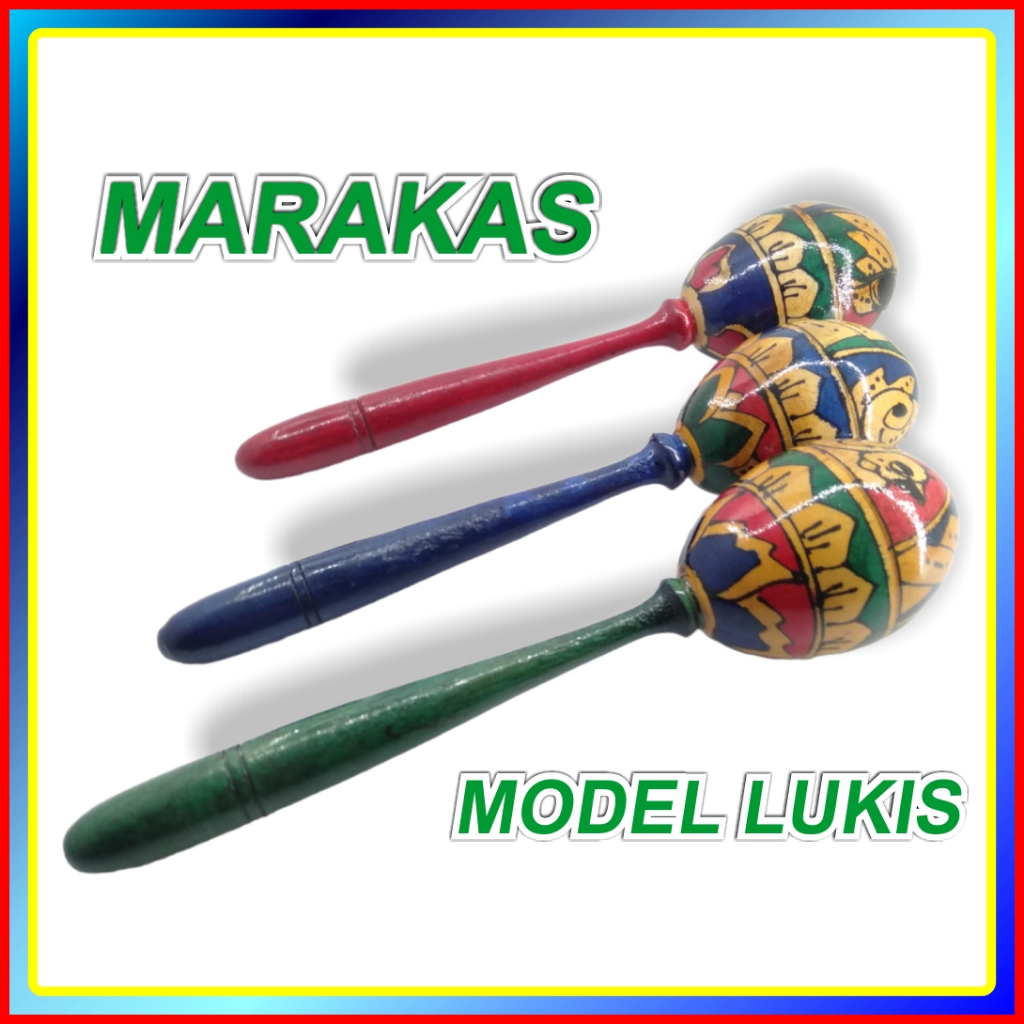 Alat Musik Marakas Alat Musik Perkusi "Lukis Panjang Kecil", Shacker Maracas Mainan Edukasi Anak