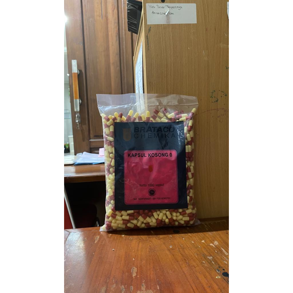 Kapsul Kosong 0 Merk Brataco Chemika 1 Zak Isi 1000 Kapsul
