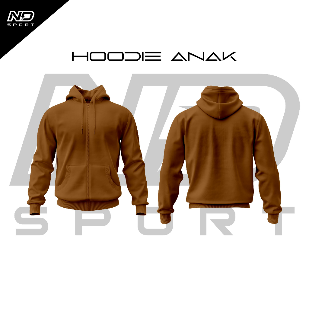 Sweater Hoodie Polos Pria Wanita Switer Cowok Premium Distro COKLAT