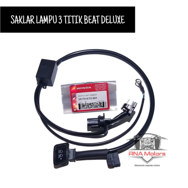 SAKLAR LAMPU BEAT DELUXE K1A TAHUN 2020 - 2023 SAKLAR ON OFF 3 MODE / 3 TITIK