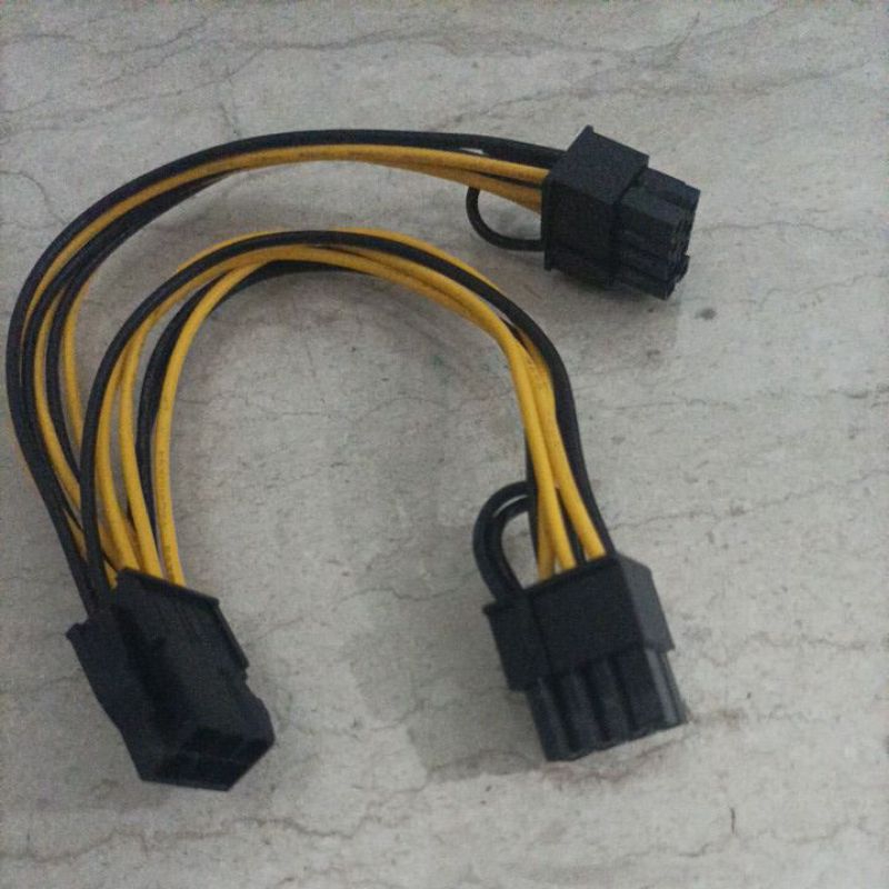 Kabel konverter power VGA 6 pin ke 2 buah 8 pin