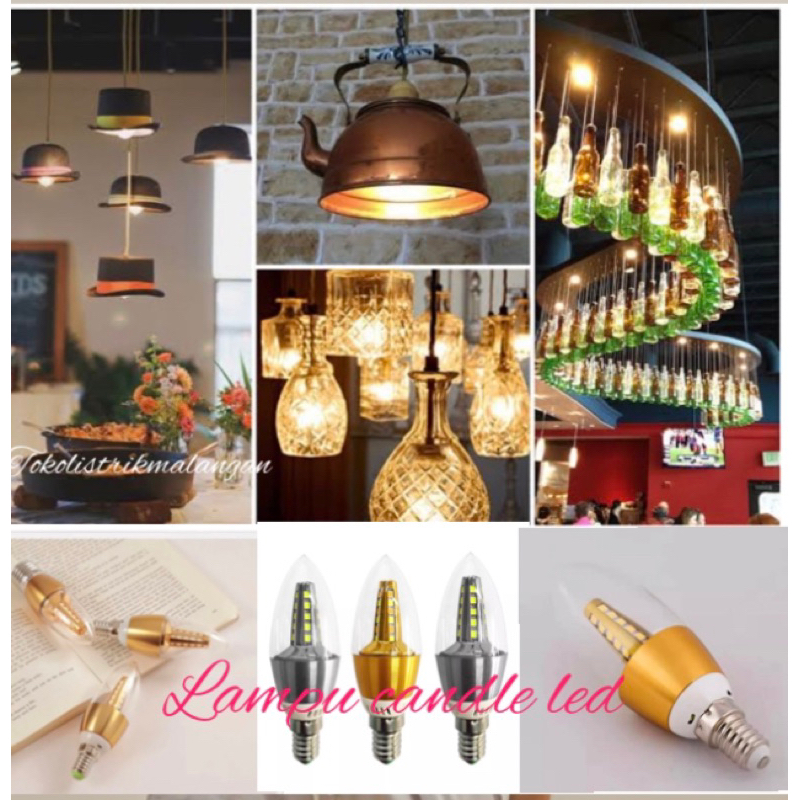 Lampu led candle e14 warm white putih/lampu candle e14 lilin